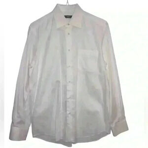 HUGO BOSS LONG SLEEVE BUTTON UP WHITE DRESS SHIRT SIZE 15.5”